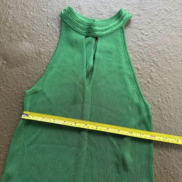 WHBM White House black market braided halter top green knit size S - Picture 5 of 13